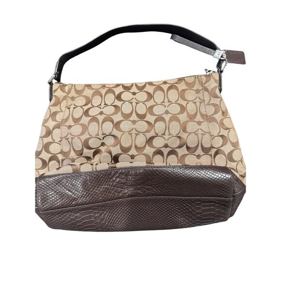 Coach Signature Canvas & Embossed Leather Shoulder Bag F32081 - Picture 2 of 6